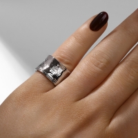 Кольцо &laquo;Тренд&raquo; рифлёное, цвет серебро, безразмерное