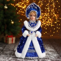 Снегурочка "В синей шубке и кокошнике" 17х35 см Снегурочка "В синей шубке и кокошнике" 17х35 см