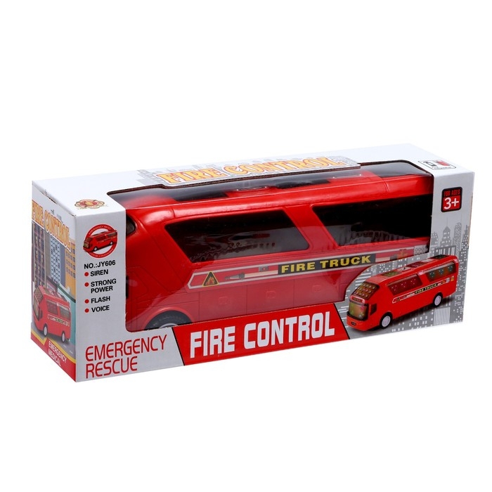 Автобус &laquo;Город&raquo;, свет и звук, работает от батареек, цвет красный