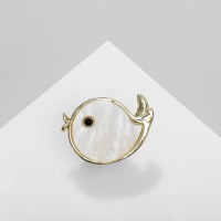 Значок &laquo;Птичка&raquo; маленькая, цвет белый в золоте, L кисти 9,5 см