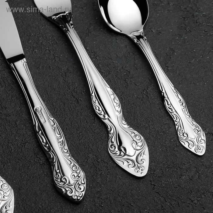 Набор столовых приборов &laquo;Славянка&raquo;, 24 предмета, декоративная коробка, цвет серебряный