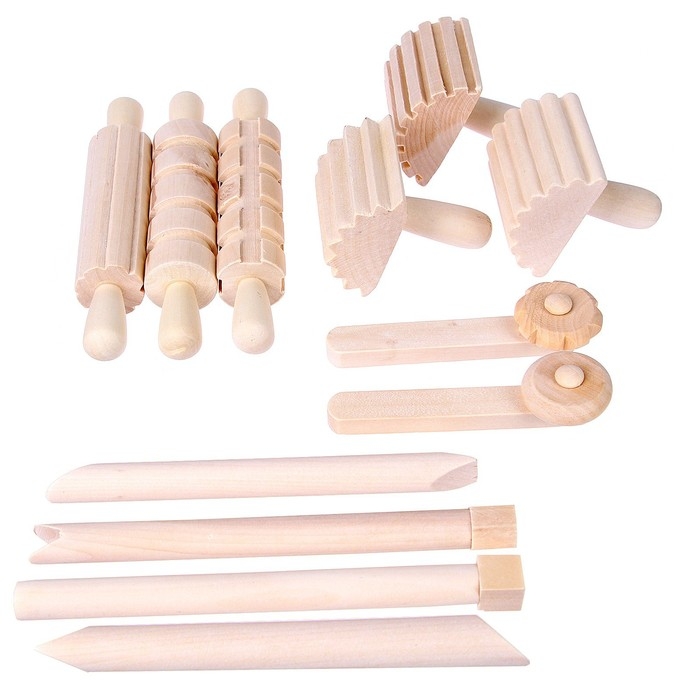 Деревянный набор инструментов для лепки, 12 шт., 19 &times; 6,5 &times; 7,5 см