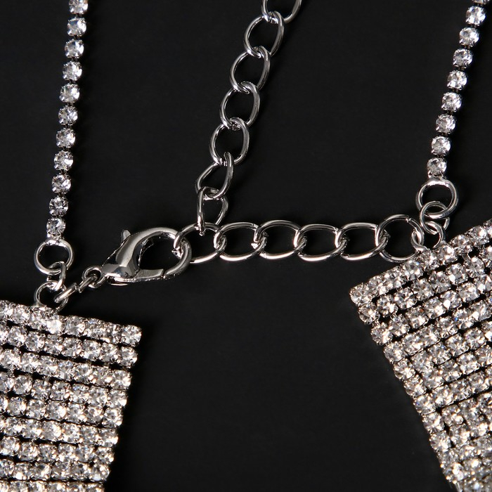 Чокер &laquo;Грация искр&raquo; узкий, цвет белый в серебре, L=31 см