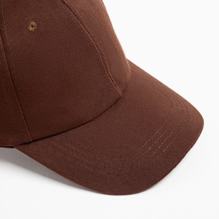 Кепка однотонная MINAKU, цвет коричневый, р-р 52-54 Кепка однотонная MINAKU, цвет коричневый, р-р 52-54