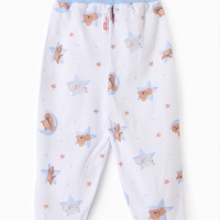 Ползунки с открытой ножкой детские ATA kids &laquo;Сон&raquo;, молочные/голубые, рост 68