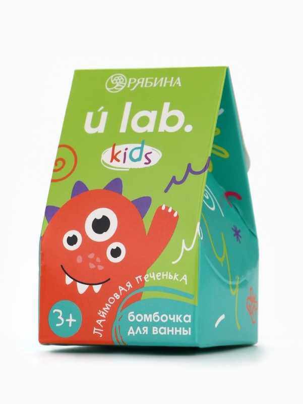 Детский бурлящий шар &laquo;Монстрики&raquo;, аромат лаймовая печенька 40 г, URAL LAB