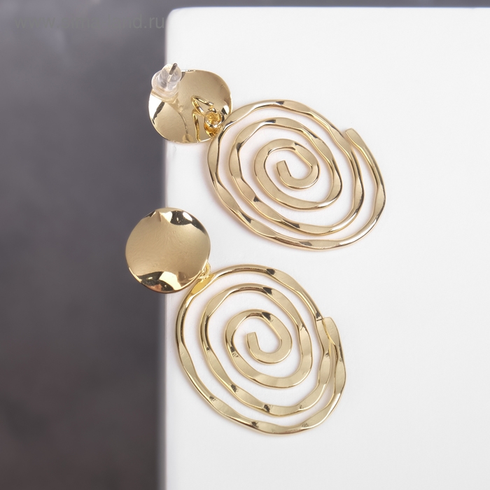 Серьги металл &laquo;Врата&raquo; два овала, цвет золото