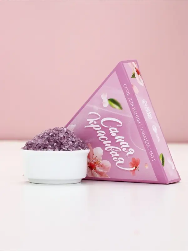 Чистое счастье Женский набор соли в коробке торте, роза, 150 гр