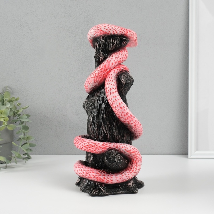 Новогодняя копилка Новогодняя копилка "Змея на пеньке" 33 х14 х 15 см, розовый