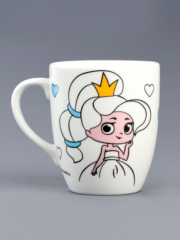 Роспись кружки красками - частичное заполнение "Прекрасная принцесса"