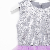 Платье детское с пайетками KAFTAN, размер 32 (110-116 см), лиловый