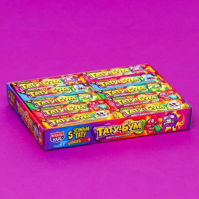 Жевательная резинка в пластинках &laquo;ТАТУ-БУМ&raquo;, ассорти, 12.5 г