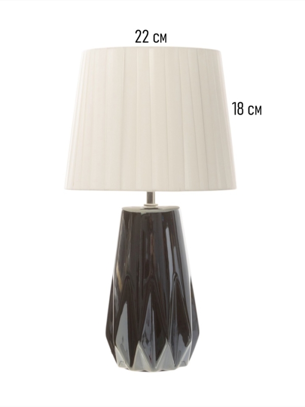 Настольная лампа "Грация" 1х40Вт Е14 глубинный синий перламутр 22х22х41см