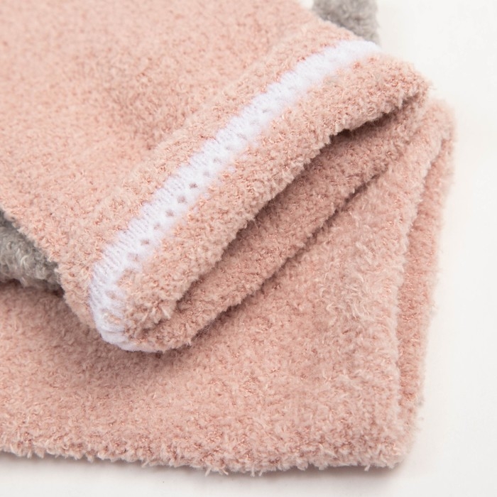 Носки детские махровые со стопперами MINAKU, цвет розовый, размер 14-16 см