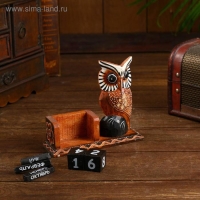 Календарь настольный &laquo;Филин&raquo;, 15&times;5&times;14 см, дерево