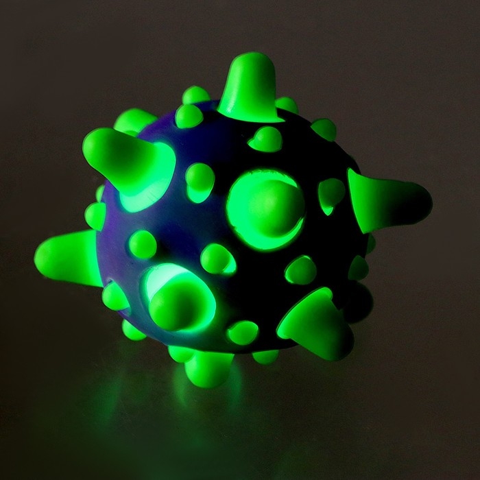 Мяч детский резиновый световой &laquo;Котик&raquo;, цвета МИКС, в шоубоксе