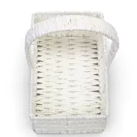 Набор корзин 3 шт пластик 25х16х11 22х13х9 19х10х7,5 см ручка h=10 см белый квадрат