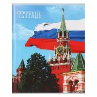 Тетрадь 48 листов в клетку Calligrata &laquo;Россия&raquo;, серые листы, МИКС