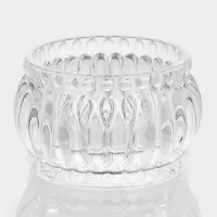 Конфетница с крышкой "Ребристая" 9х9х10 см, прозрачная