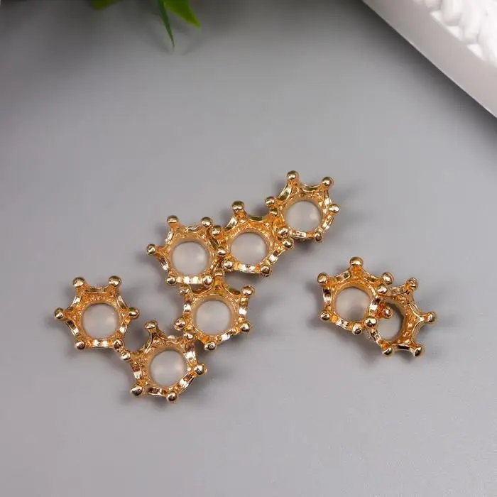 Декор для творчества металл "Корона" золото 0,6х1,3х1,3 см