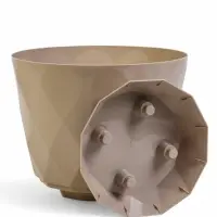 Горшок для цветов "Laurel" D-27,7 см, 9,3 л с поддоном, бежевый