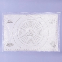 Коврик для выпечки и раскатки теста с разметкой, армированный &laquo;Эрме&raquo;, силикон, 59,5&times;40 см, белый