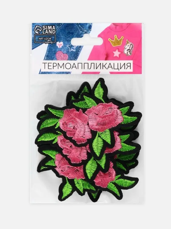 Термоаппликация &laquo;Цветы&raquo;, 7.5&times;5.5 см, разноцветная