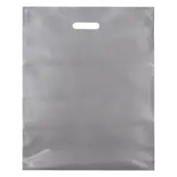 Пакет полиэтиленовый с вырубной ручкой, серебряный 40-50 См, 60 мкм