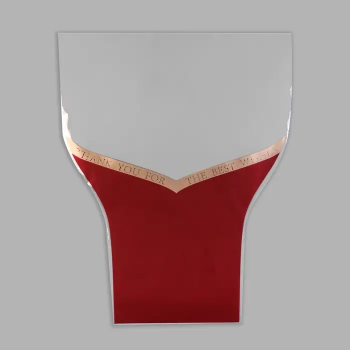 Пакет цветочный Конус, &laquo;Наилучшие пожелания&raquo;, бордо, 36&times;20&times;45 см&plusmn;1 см