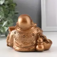 Фигура &laquo;Хотей с рыбой&raquo;, 8.5&times;11&times;9 см, бронза