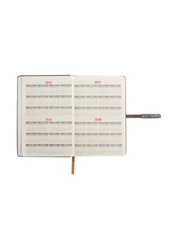 Ежедневник недатированный формат А5, с хлястиком, 112л, линия, пвх, Узор Коричневый