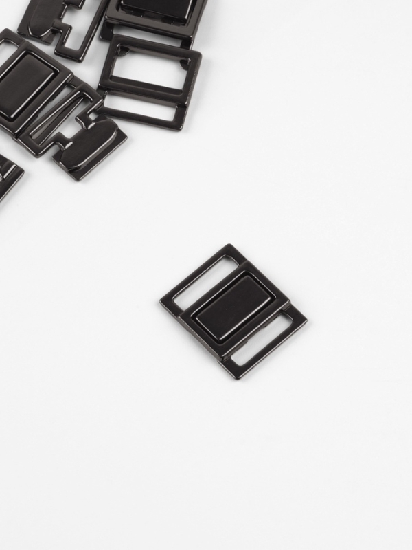 Застёжка для купальника металл 2*2,3см вн 15мм (наб 5шт цена за наб) чёрный никель АУ