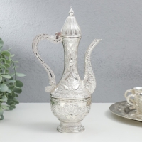 Набор винный кувшин, 6 бокалов и поднос "Стамбул. Медальон и узоры" серебро