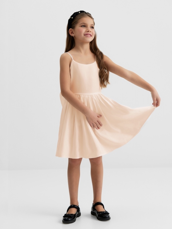 Платье для девочки, MINAKU :Party Dress, цвет молочный, рост 122 см