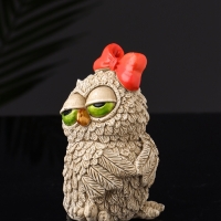 Набор фигур "4 совы на подносе" размер 20х10х10 см, бежевый