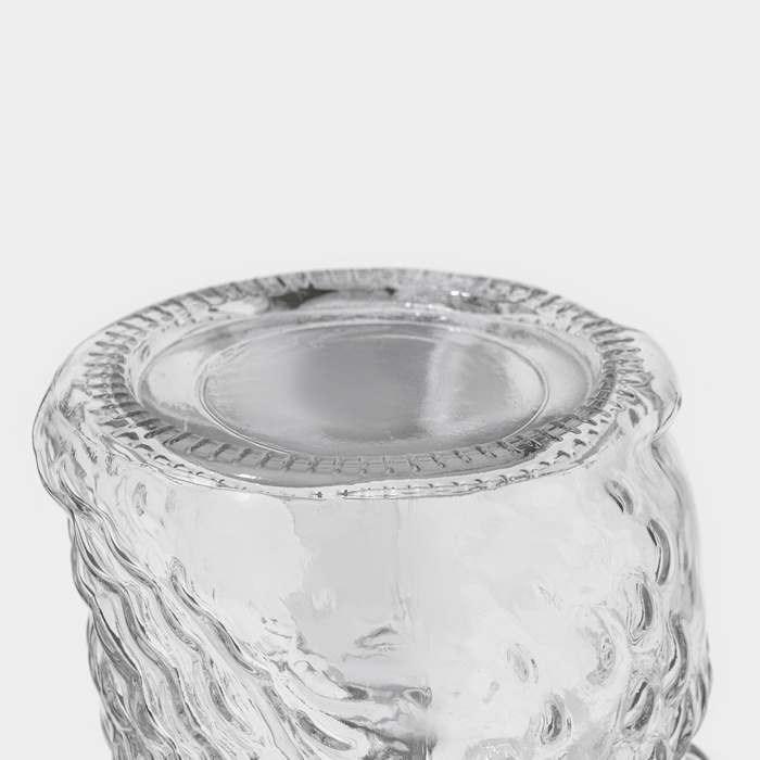 Кружка стеклянная с крышкой и трубочкой &laquo;Сова&raquo;, 470 мл, 10&times;11,5&times;12,5 см, цвет МИКС