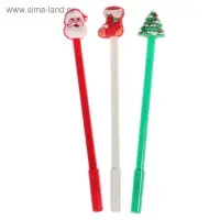 Ручка гелевая прикол Calligrata "Новый год", неавтоматическая, синие чернила, 0,38 мм, подарочная, МИКС