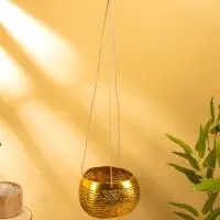 Подсвечник подвесной из кокоса, 9-12 см, золотистый