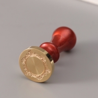 Печать для сургуча с пластиковой ручкой "Ажурная рамка. Круг" 6,3х3х3 см