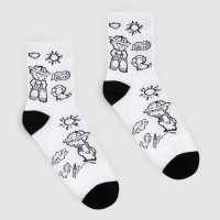 Носки женские MINAKU &laquo;Boy&raquo;, цвет белый, размер 38-39 (25 см)