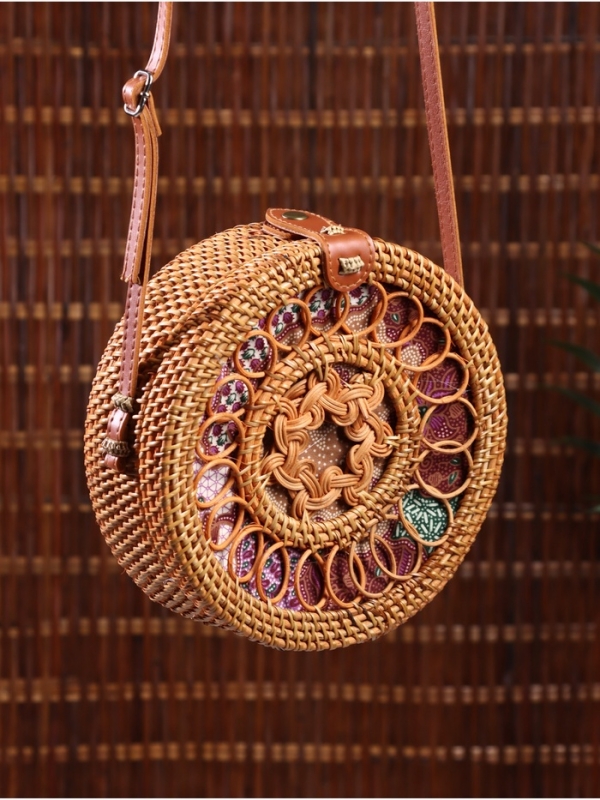 Сумка плетеная ротанг Сумка плетеная ротанг "Мандала" красный, 20х6х70 см