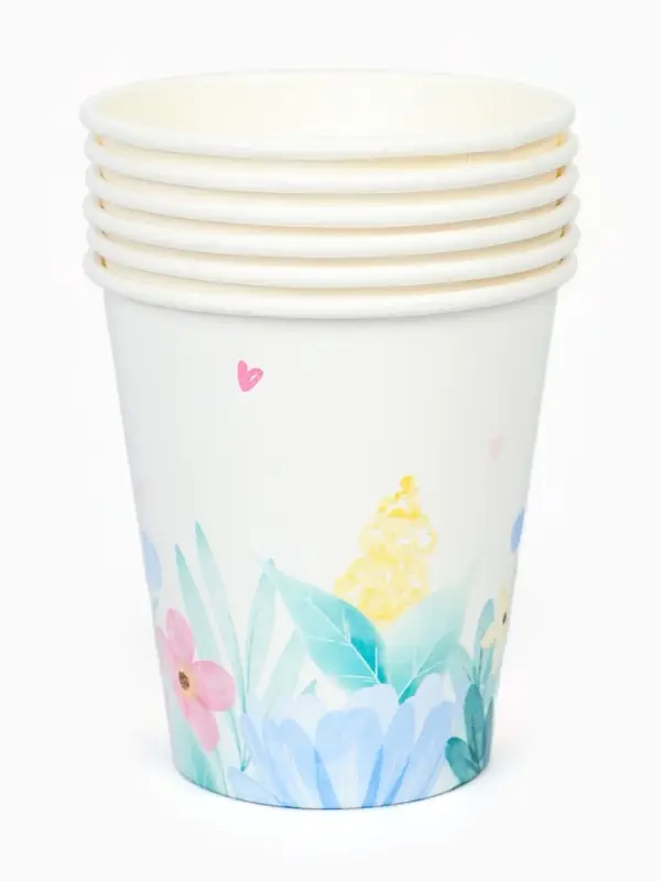 Стакан одноразовый бумажный &laquo;Весенние цветы&raquo;, 250 мл