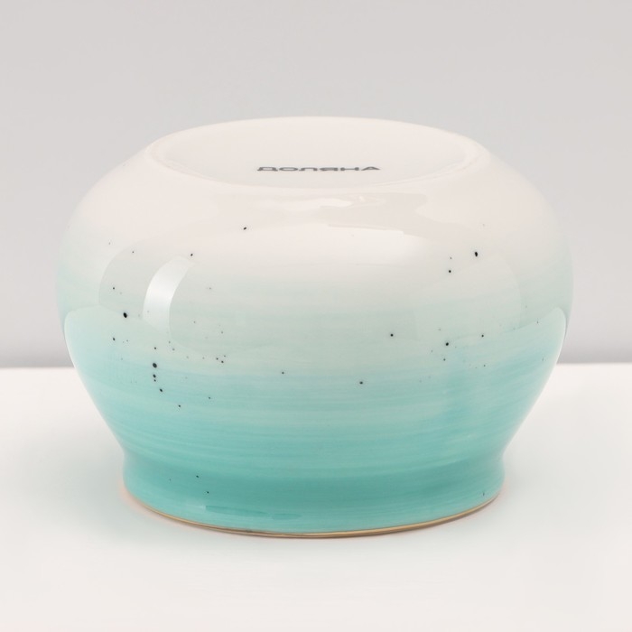 Сервиз фарфоровый чайный Доляна &laquo;Млечный путь&raquo;, 15 предметов: 6 чашек 220 мл, 6 блюдец d=13,5 см, молочник 300 мл, сахарница 350 мл, чайник 1000 мл, цвет бирюзовый