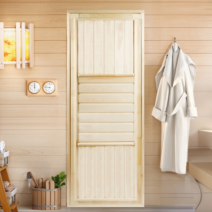 Дверь для бани и сауны "Эконом", ЛИПА 180&times;70см