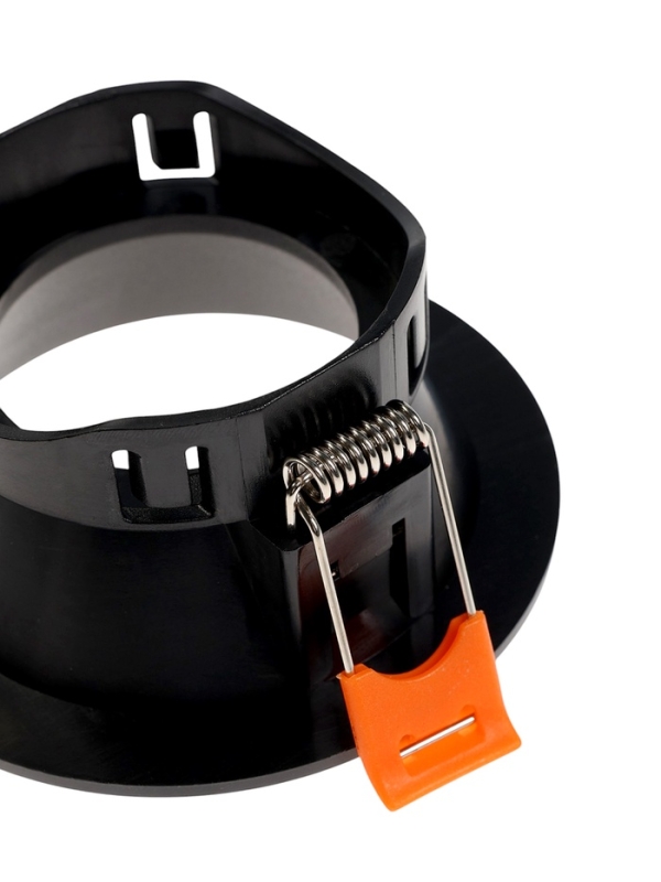 Светильник встраиваемый под лампу MR16, круг, пластик, черный