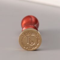 Печать для сургуча с пластиковой ручкой "Венок с буквой J" 2,5х2,5х6,3 см