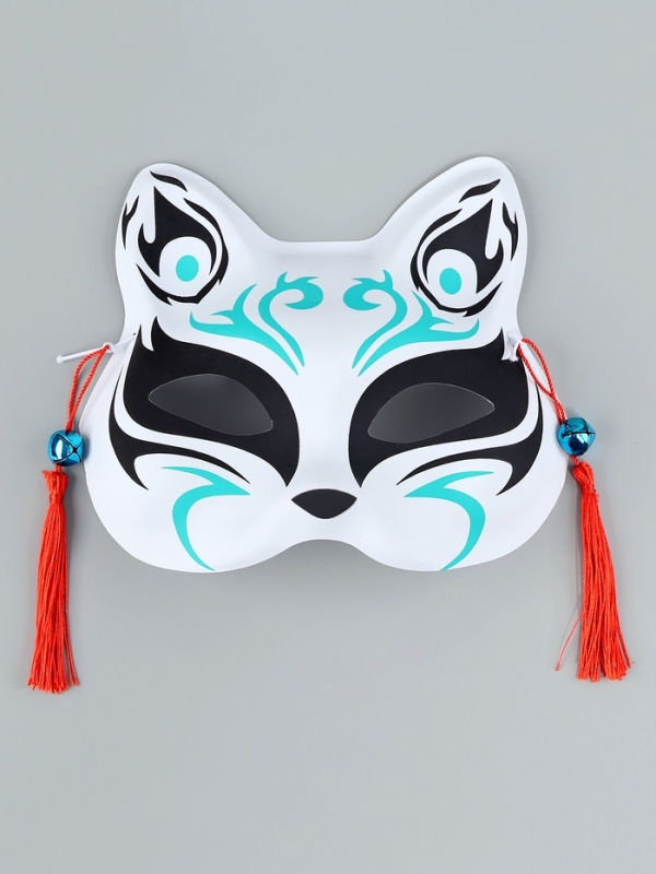 Карнавальная маска &laquo;Кицунэ&raquo;, чёрный и голубой