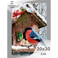 Алмазная мозаика &laquo;Зимний гость&raquo;, 20 &times; 30 см