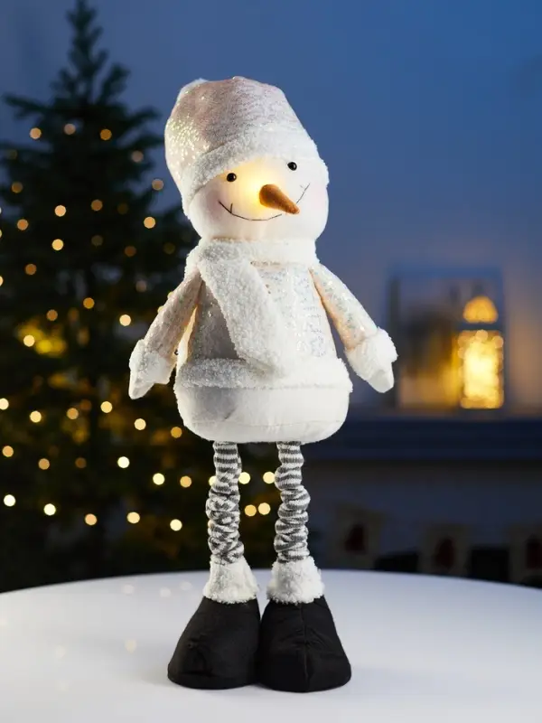 Фигура текстиль &laquo;Снеговик&raquo; 55-84 см, телеск-е ножки, 1LED, LR1130х3 (в компл.), Т/БЕЛЫЙ