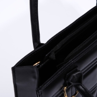 Сумка женская тоут на молнии, цвет чёрный